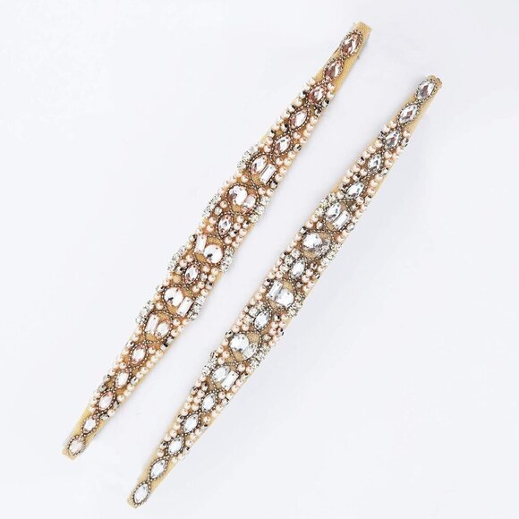 Beaded Elastic Headband Set 5 Styles Pearl Rhinestone Women\'s Fashion Accessorie main image 6